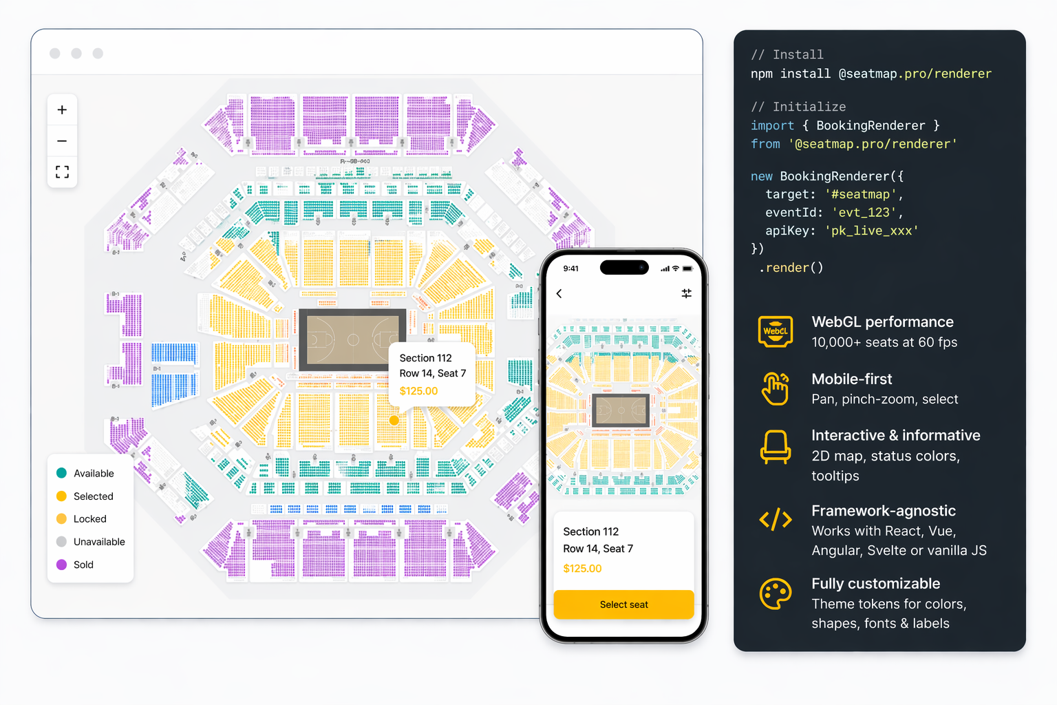 WebGL Booking Renderer interface